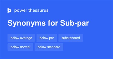 Subpar synonyms - Definition of subpar adjective in Oxford Advanced American Dictionary. Meaning, pronunciation, picture, example sentences, grammar, usage notes, synonyms and more.